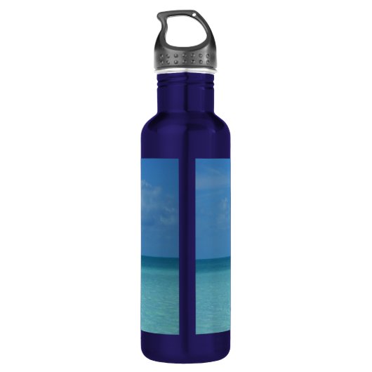 Bouteille D'eau Caraïbes Horizon Tropical Turquoise Bleu (Dos)