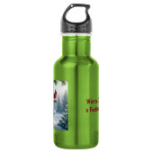 Bouteille D'eau Cardinal d'hiver sur une maison d'oiseaux festive (Devant)