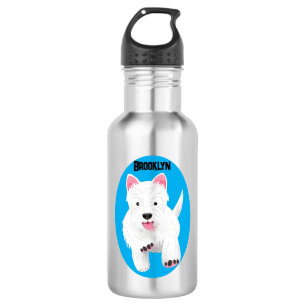 Bouteille D'eau Caricature blanche de terrier de l'ouest