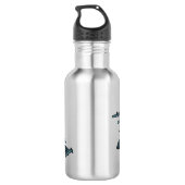 Bouteille D'eau Caricature d'avion de chasse militaire (Dos)