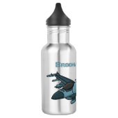 Bouteille D'eau Caricature d'avion de chasse militaire (Gauche)