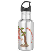 Bouteille D'eau Caricature de bébé orangoutan joyeux (Devant)