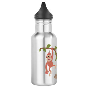 Bouteille D'eau Caricature de bébé orangoutan joyeux