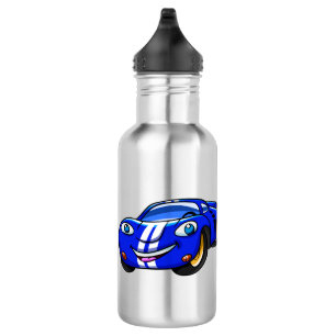 Bouteille D'eau Caricature de course bleu Supercar Choisir la coul