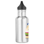 Bouteille D'eau Caricature de hamburger kawaii joyeux (Gauche)