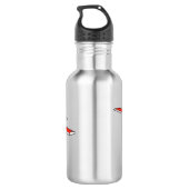 Bouteille D'eau Caricature de l'avion à train de vélo (Dos)