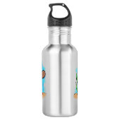 Bouteille D'eau Caricature de natation de Cute platypus (Dos)