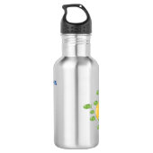 Bouteille D'eau Caricature de poisson sous-marin jaune mignon (Dos)