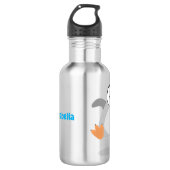 Bouteille D'eau Caricature de poussin de pingouin mignon et joyeus (Devant)