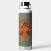Bouteille D'eau Caricature de Turquie Thanksgiving - "Gobble Gobbl (Plage)