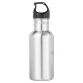 Bouteille D'eau Caricature d'une pâtisserie joyeux verte (Dos)