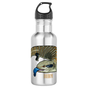 Bouteille D'eau Caricature en bleu