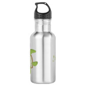 Bouteille D'eau Caricature joyeuse de tortue de mer verte mignonne (Dos)