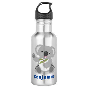 Bouteille D'eau Caricature joyeux koala agitant