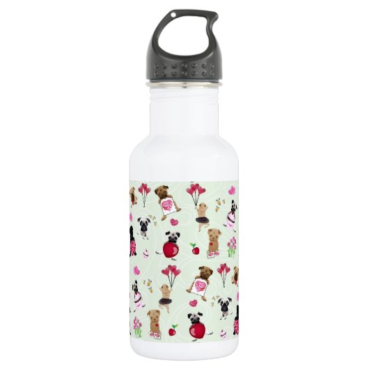 Bouteille D'eau Carlins doux de Valentine sur l'arrière - plan (Devant)