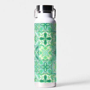 Bouteille D'eau Carreaux décorés en vert et blanc
