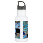 Bouteille D'eau Carrelage mosaïque bleu et vert (Dos)