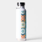 Bouteille D'eau Carrelage orange et bleu (Plage)