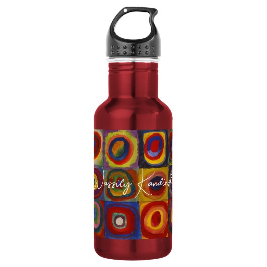 Bouteille D'eau Carrés de Kandinsky Cercles Concentriques Art Abst (Devant)