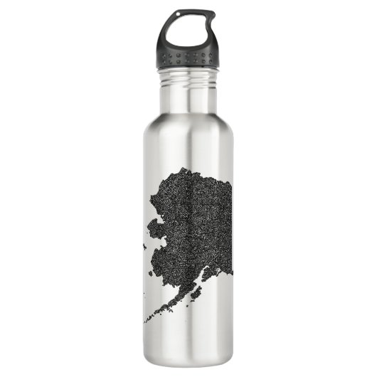 Bouteille D'eau Carte Alaska Design avec frontières (Devant)