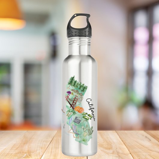 Bouteille D'eau Carte de l'état de la Californie