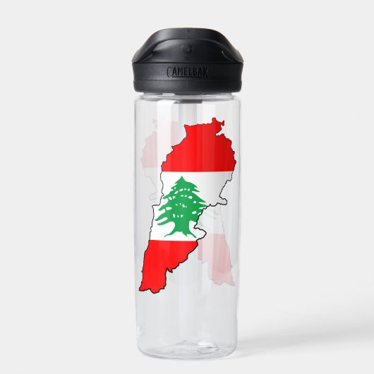 Bouteille D'eau Carte du Liban avec drapeau (Arrière)