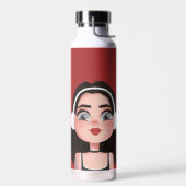 Bouteille D'eau Cartoon Girl avec casque (Gauche)