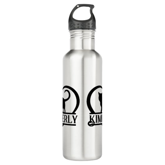 Bouteille D'eau Cat Silhouette Heart Split Monogram (Devant)