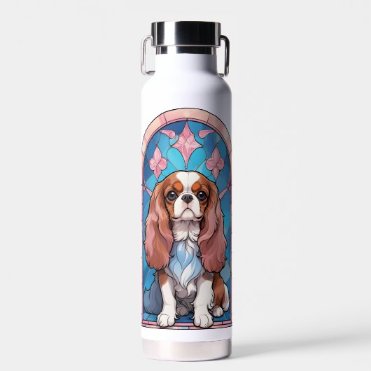 Bouteille D'eau Cavalier King Charles Pastel Vitrail rose (Avant)