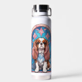 Bouteille D'eau Cavalier King Charles Pastel Vitrail rose (Arrière)