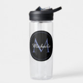 Bouteille D'eau Cercle minimal moderne nom initial monogramme mode (Gauche)