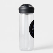 Bouteille D'eau Cercle minimal moderne nom initial monogramme mode (Extérieur)