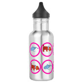 Bouteille d'eau - Cercles avec baleine et chien (Gauche)