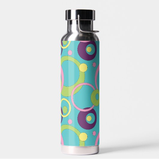 Bouteille D'eau Cercles bleus funky (Gauche)