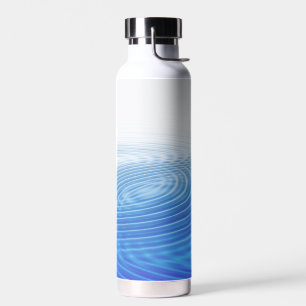 Bouteille D'eau Cercles concentrés Abstraits des vagues bleues coo