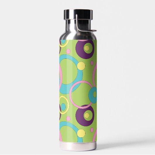 Bouteille D'eau Cercles verts funky (Gauche)