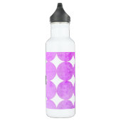 Bouteille D'eau Cercles violets modernes | Monogramme (Droite)