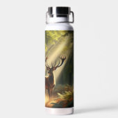 Bouteille D'eau Cerf dans la forêt matinale (Arrière)