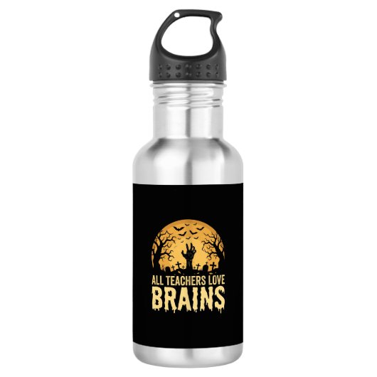Bouteille D'eau Cerveaux de professeurs d'Halloween (Devant)