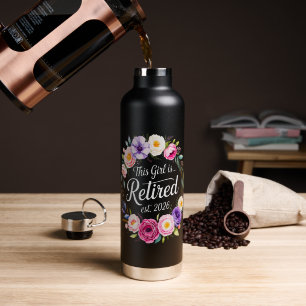 Bouteille D'eau Cette fille est retraitée 2026 Floral Retiret