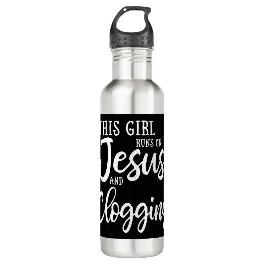 Bouteille D'eau Cette Fille Fonctionne Sur Jésus Et Clogging Gift  (Devant)