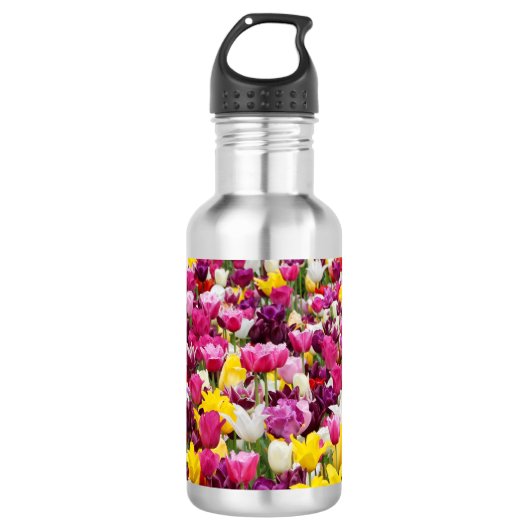 Bouteille D'eau champ plein de tulipes (Devant)