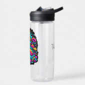 Bouteille D'eau Champignons et fleurs rétro Neon (Gauche)