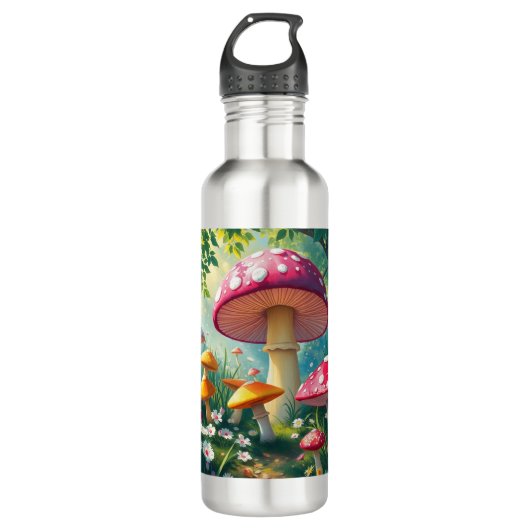 Bouteille D'eau Champignons Whimsical Forêt Enchantée (Devant)