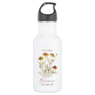 Bouteille D'eau Chaque fleur fleurit dans son propre temps -Floral