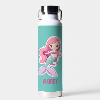 Bouteille D'eau Charming magret Pastel Mermaid avec nom enfant