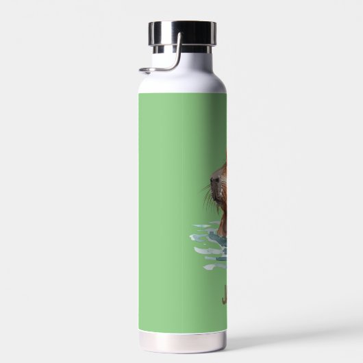 Bouteille D'eau Charming mignonne Capybara avec Orange et nom des (Plage)