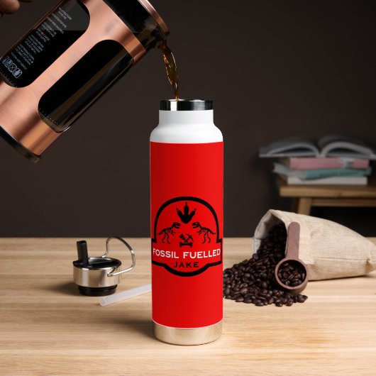 Bouteille D'eau Chasseur de fossiles paléontologue (Café (pivotée))