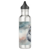Bouteille D'eau 🐾 Chat Aimer beauté cheveux longs en aquarelle (Gauche)