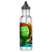 Bouteille D'eau Chat Alien dans la soucoupe de l'ufo (Gauche)